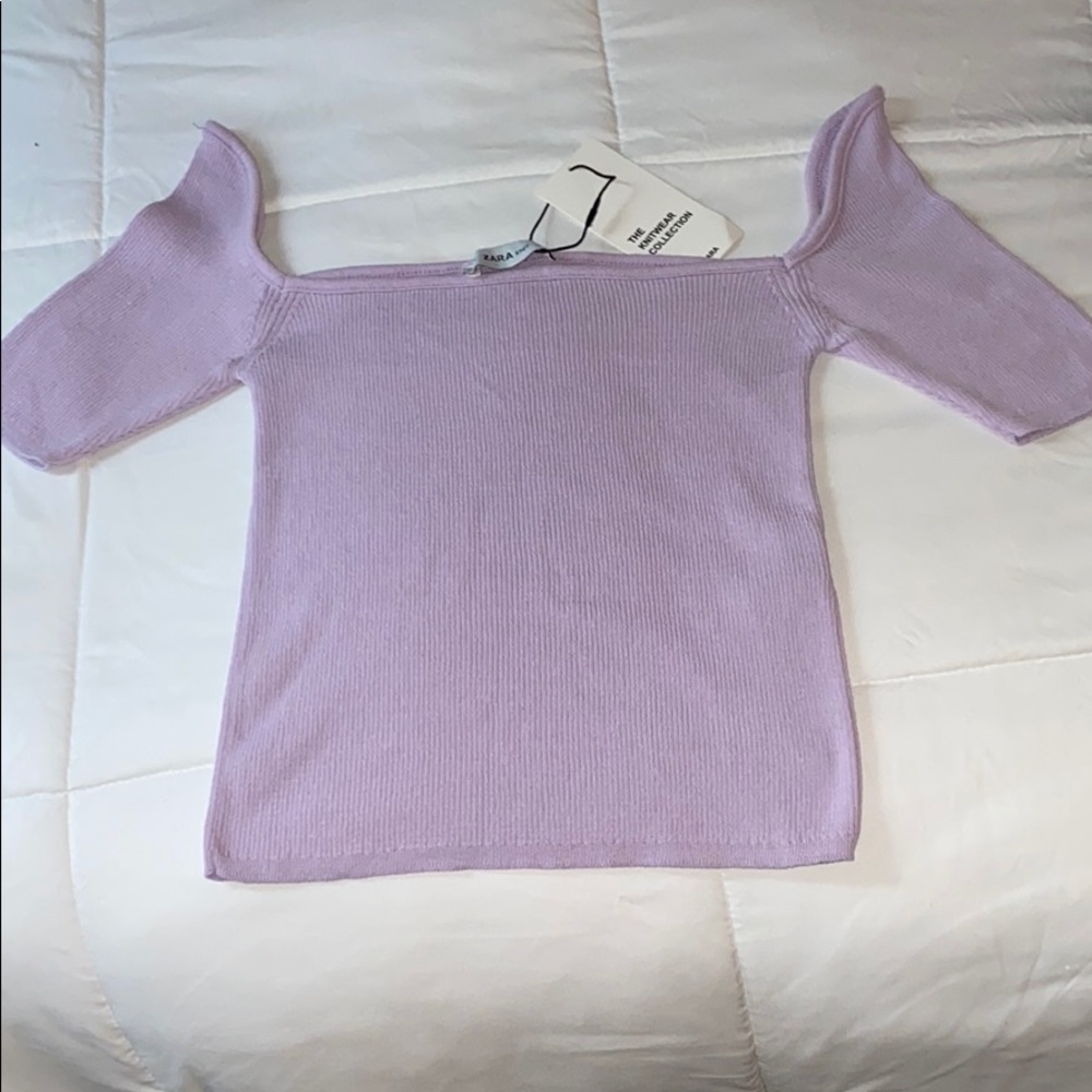 Zara Knit Off Shoulder Top